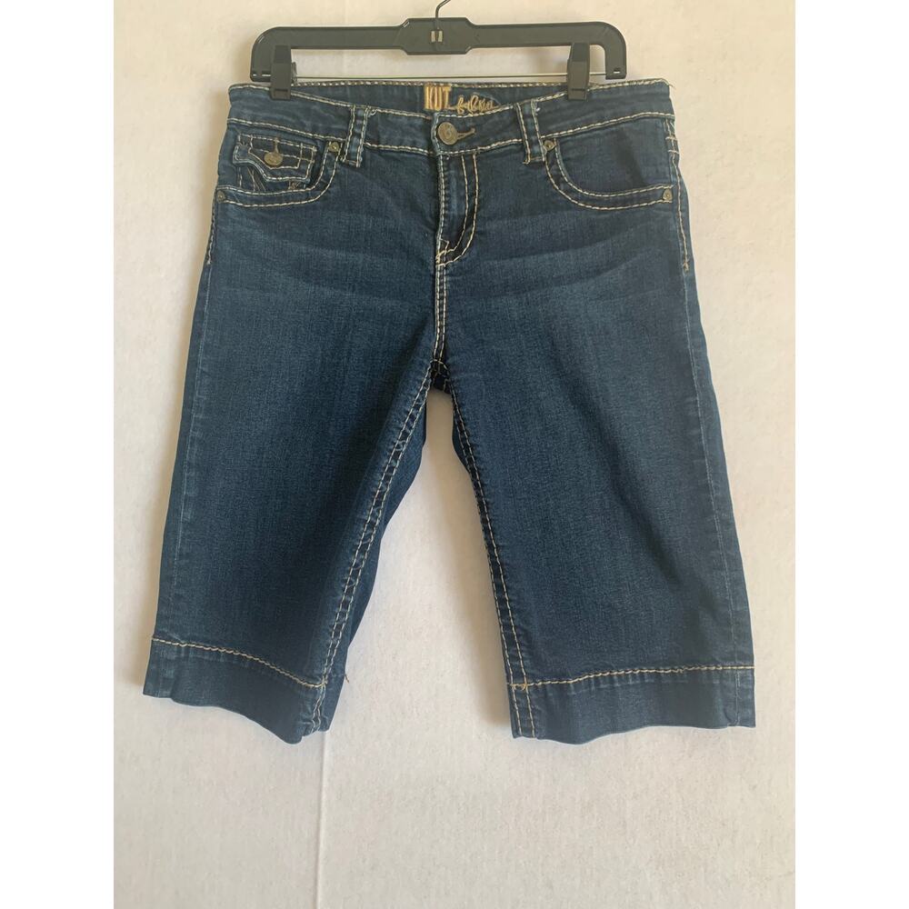 Kut From The Kloth Capri Cropped Jean Women’s 10 Flap Pockets Stretch Mid Rise